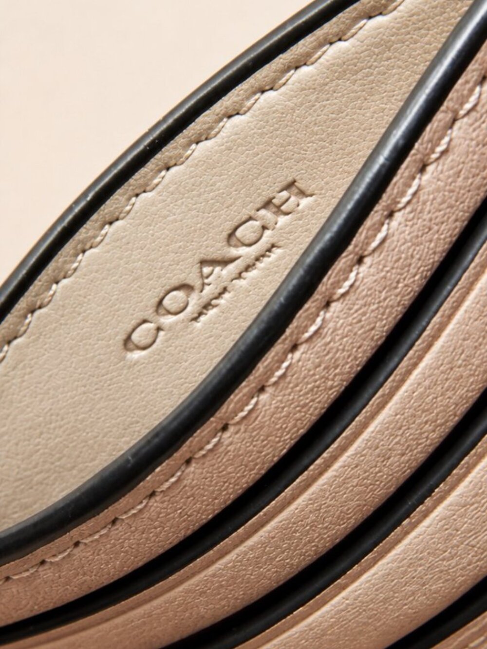 Coach Leather Card Case Wallet Signature Canvas Retro Coach Patch 1299 Chalk - Picture 3 of 7